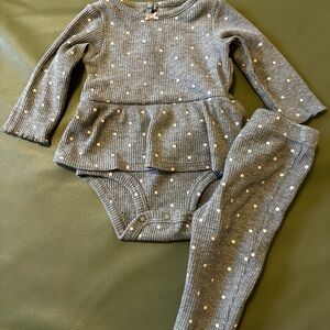 Carters Gray Polka Dot Baby Outfit